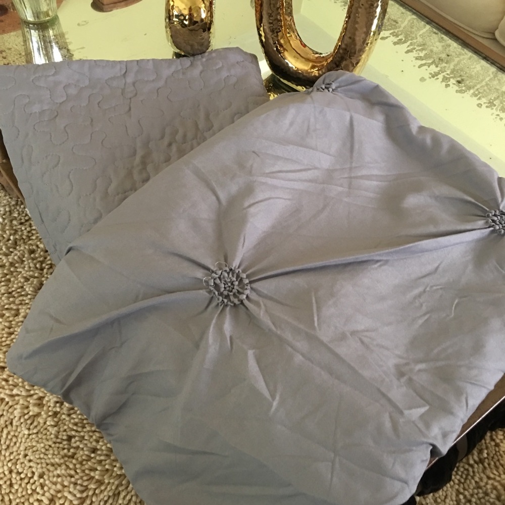 Pillow Shams - Two - Soft Gray